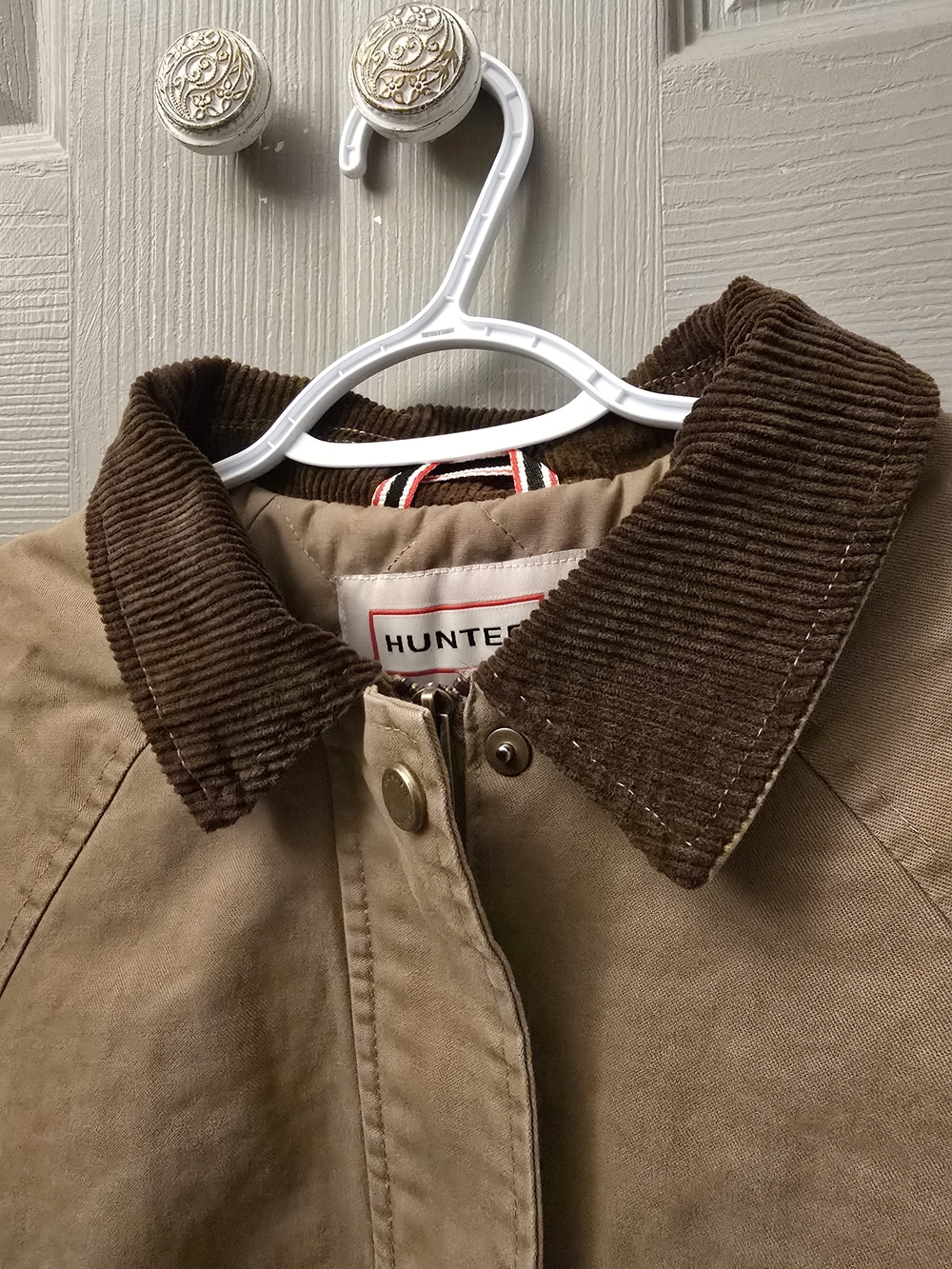 Hunter Tan Jacket with Brown Corduroy Collar Size Xs NWT - Picture 4 of 9